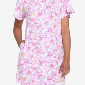 NWT Hello Kitty and Friends Pastel Collage Button-Up Dress Size 3x